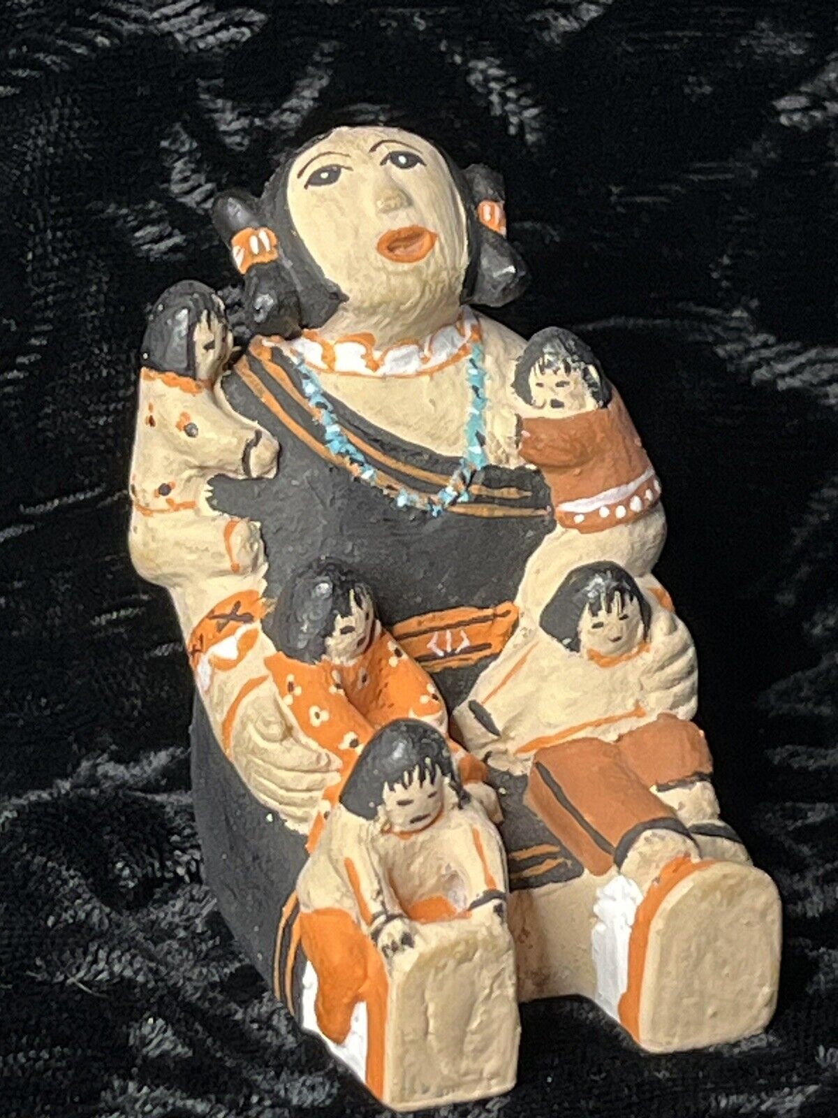 Rare Vintage Native American Hopi Storyteller Clay Pottery Figurine