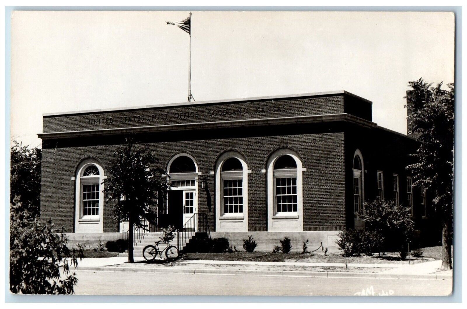 Goodland Kansas KS Postcard RPPC Photo United State Post Office c1940\'s Vintage