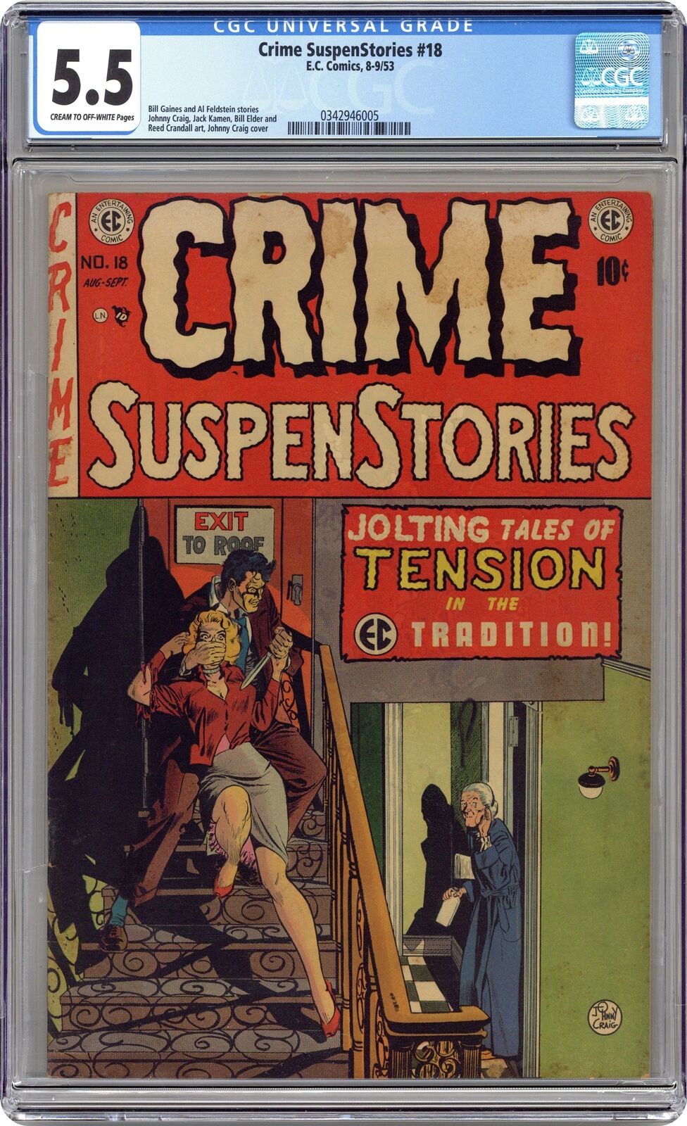 Crime Suspenstories #18 CGC 5.5 1953 0342946005