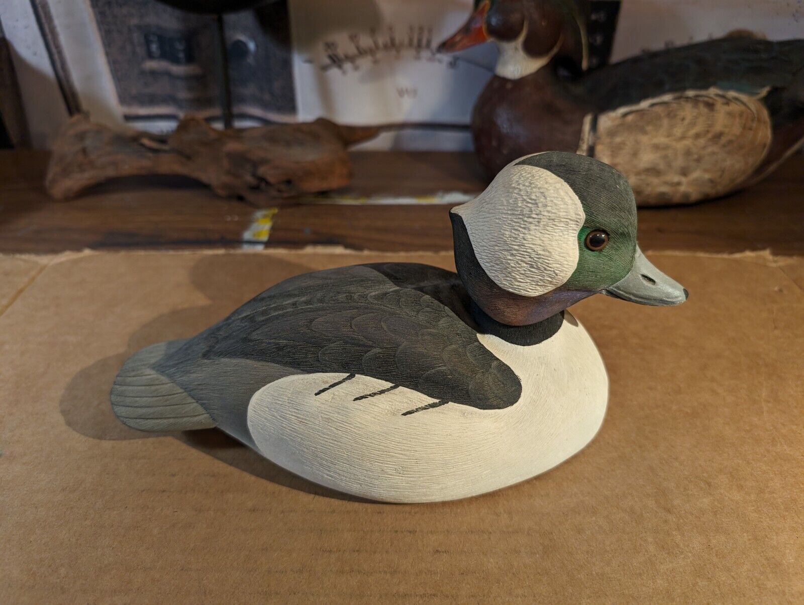 Bufflehead Drake decoy signed S. Hefner 1986 - hand carved and hand painted