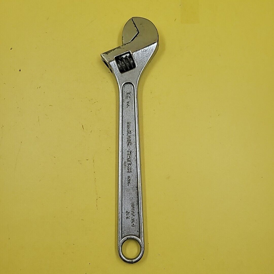 Vintage MCKAIG-HATCH 12” INCH Adjustable CRESCENT Wrench Buffalo N. Y. USA
