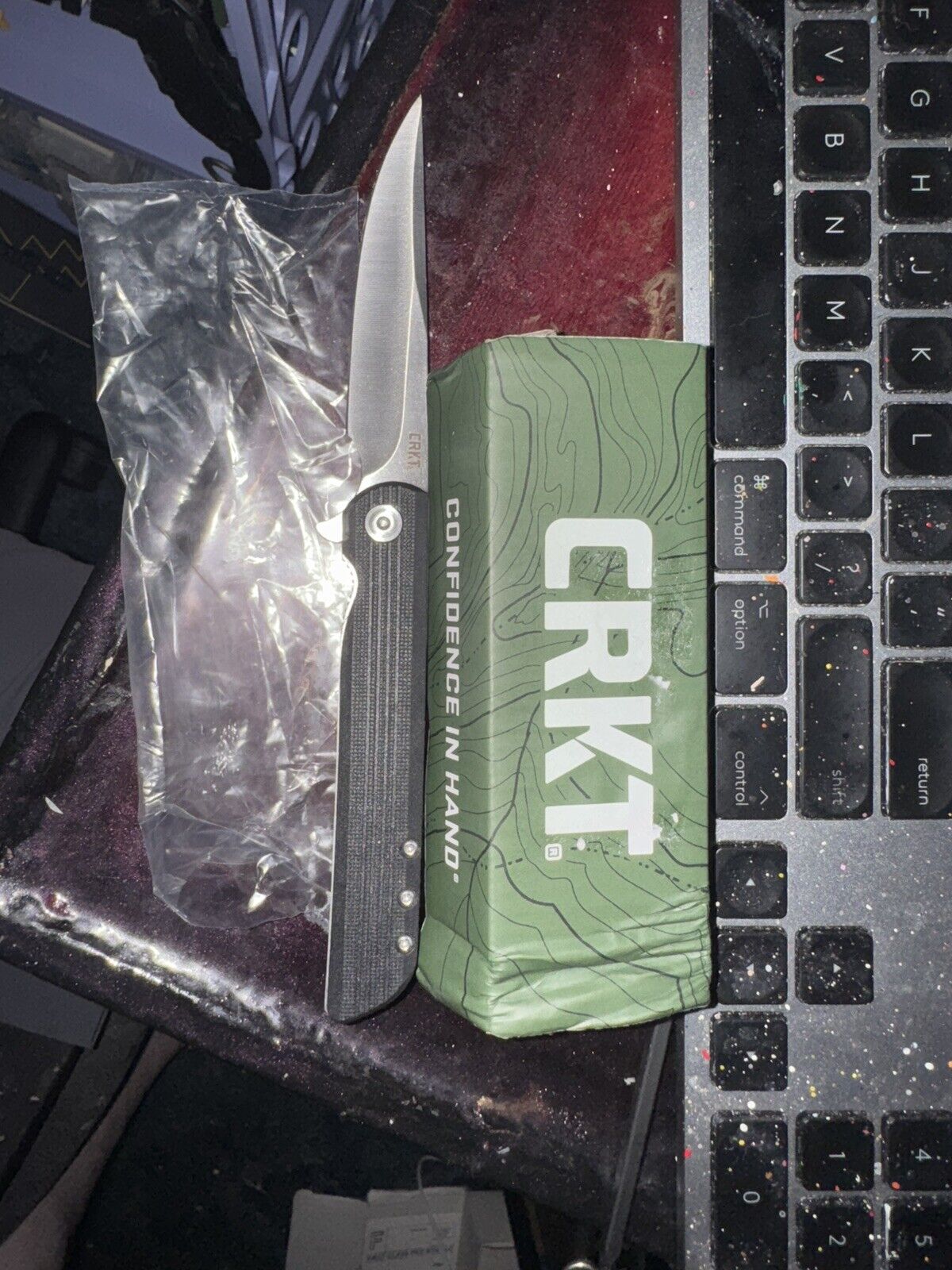 CRKT 3810 LCK + Lerch FLIPPER KNIFE BLK HANDLE 3.62 STAINLESS BLADE NEW