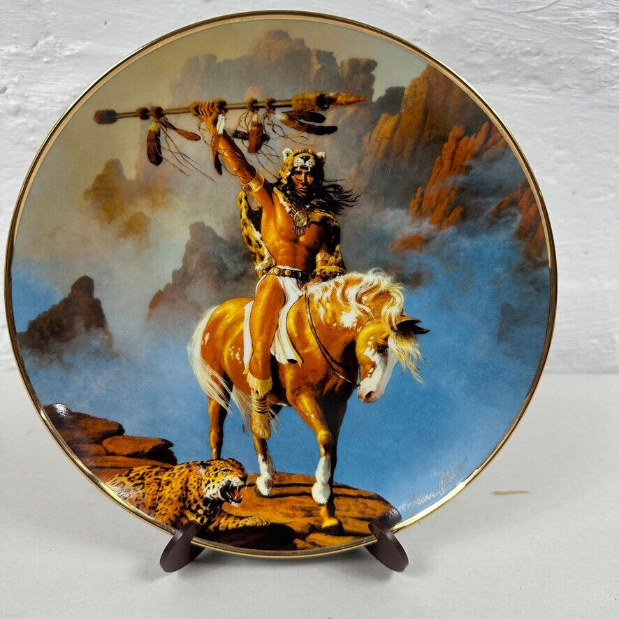 Hermon Adams SPIRIT OF THE SOUTH WIND Indian FRANKLIN MINT Plate