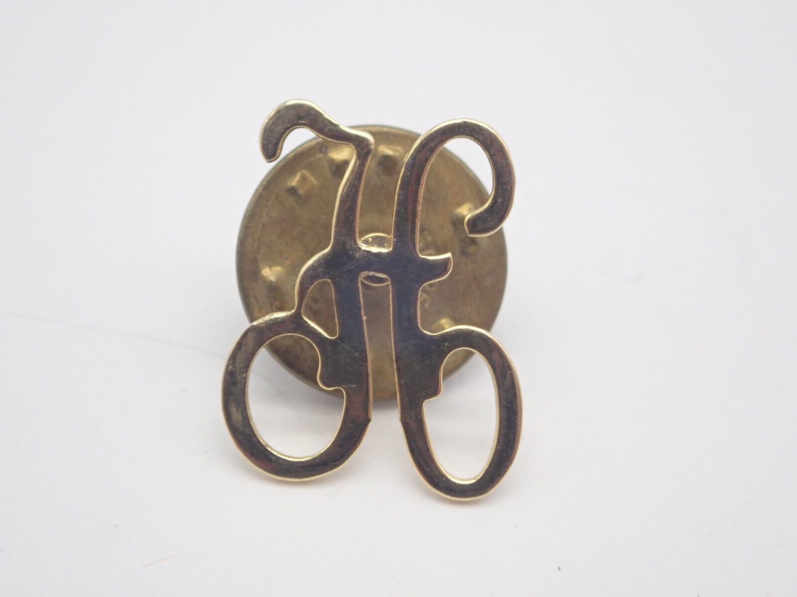 H Letter h Gold Tone Vintage Lapel Pin