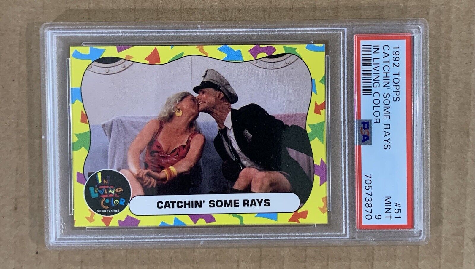 1992 Topps In Living Color Jim Carrey Fire Marshall Bill PSA 9 MT RC #51