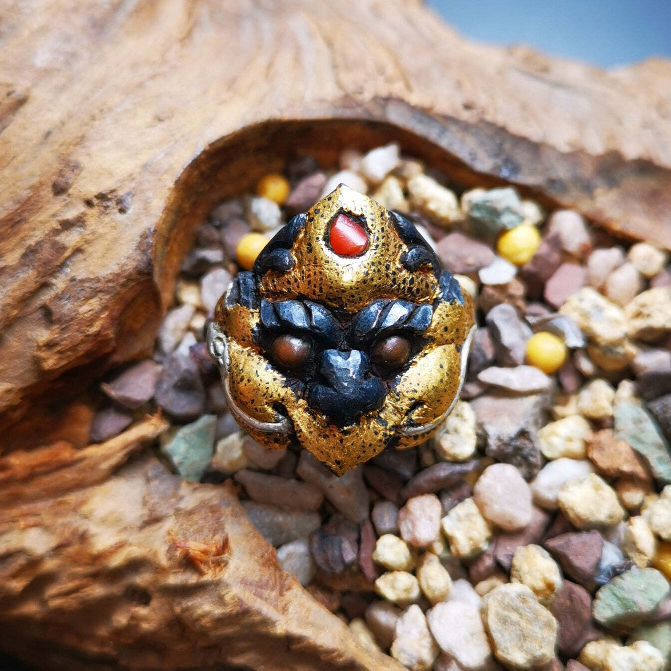 Gandhanra Unique Handmade Men's Ring,Tibetan Buddhist Garuda Ring,Amulet Jewelry