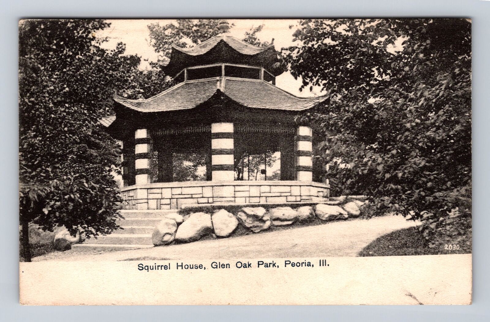 Peoria IL-Illinois, Squirrel House, Glen Oak Park, Vintage c1907 Postcard