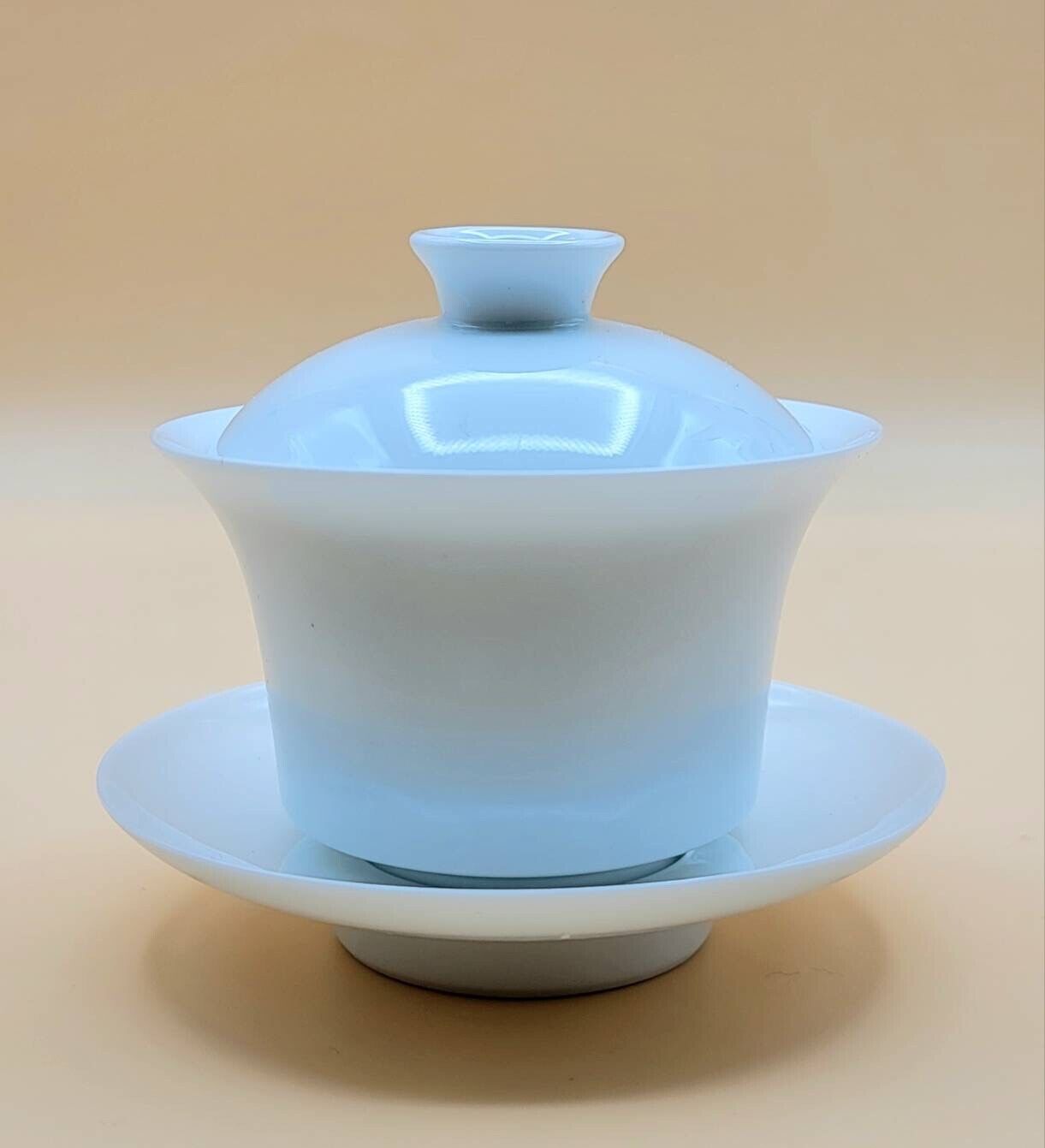 Gaiwan Tea Set - Premium White Porcelain Cup & Plate - Great for Pouring Any Tea