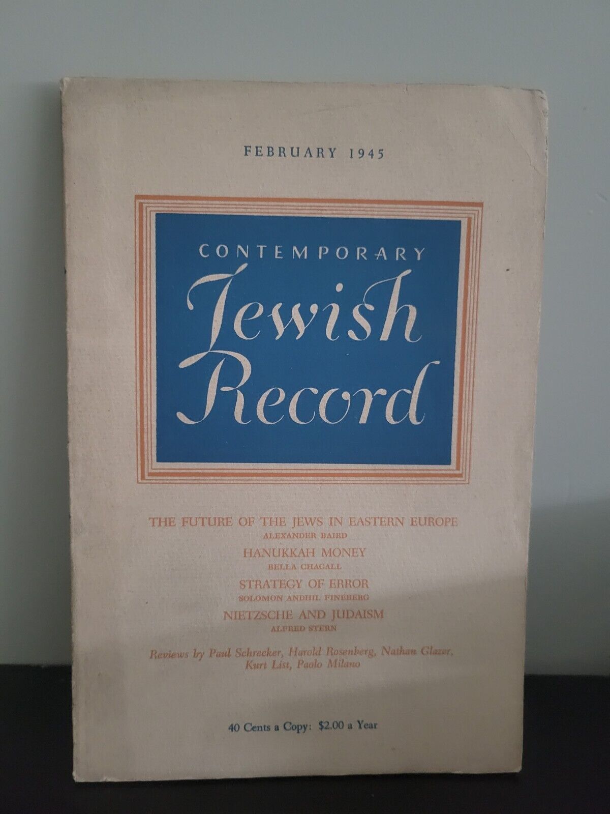 Vintage Contemporary Jewish Record Volume VIII - 8 # 1 February 1945