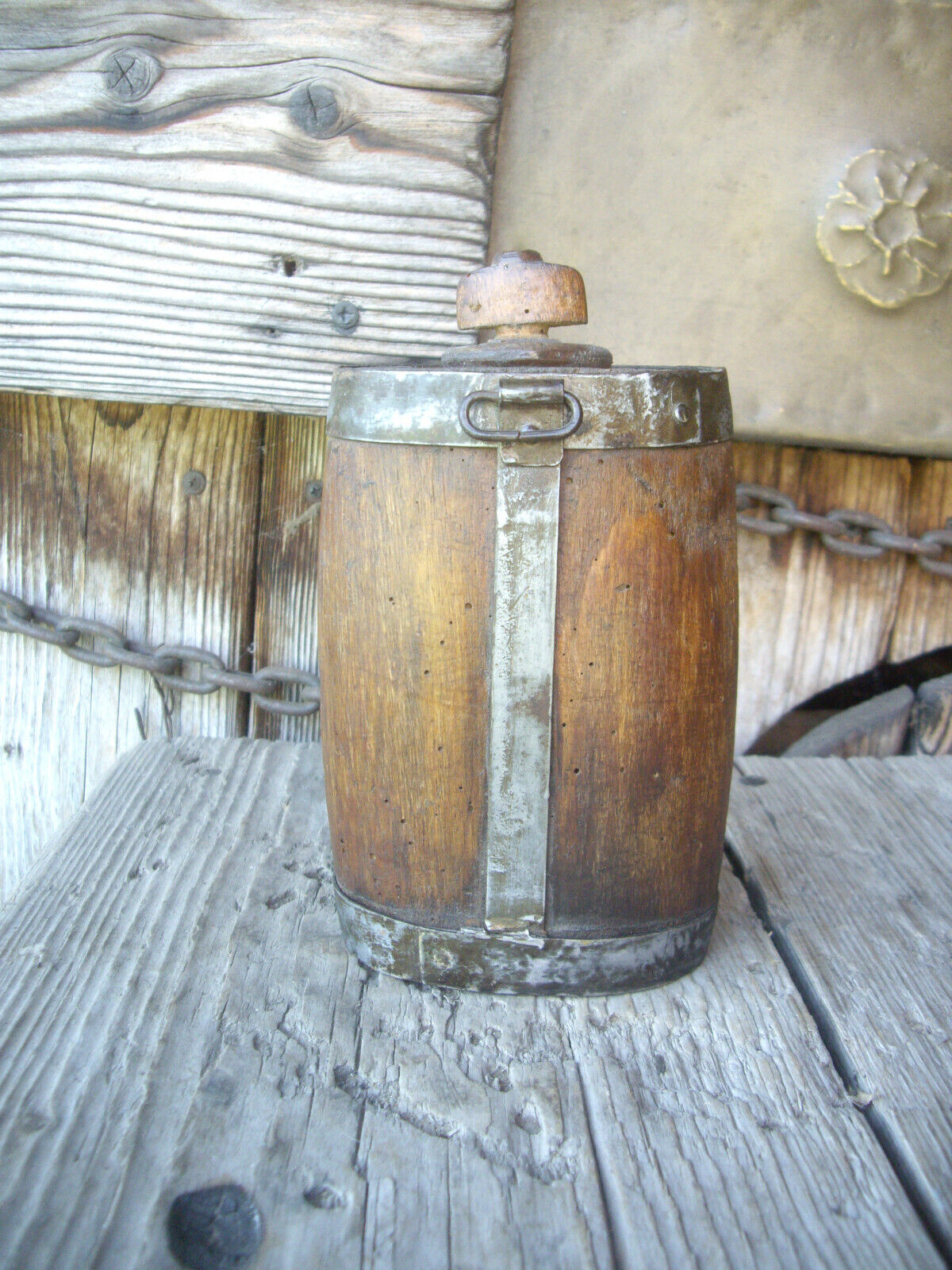 Italian WWI Canteen Wooden Bottle Borraccia Model 1907 Guglielminetti WW1
