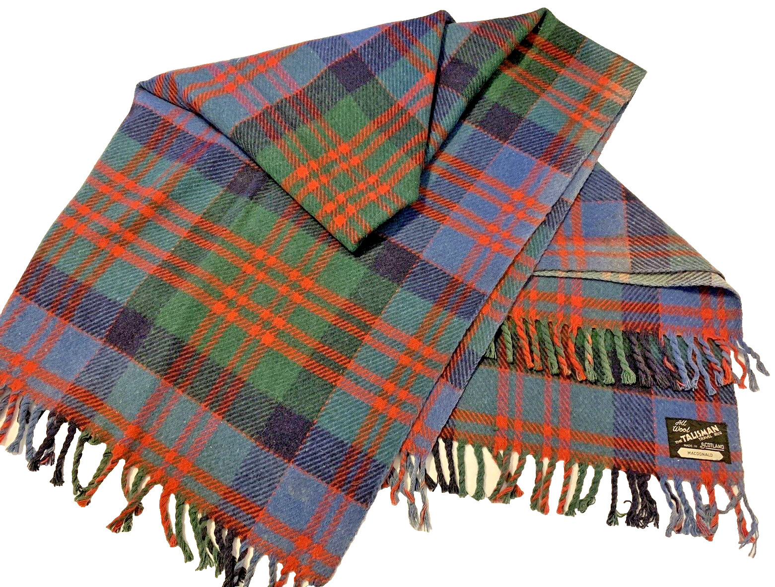 Talisman Scottish Wool Tartan Plaid Travel Throw Blanket - MACDONALD 64x56