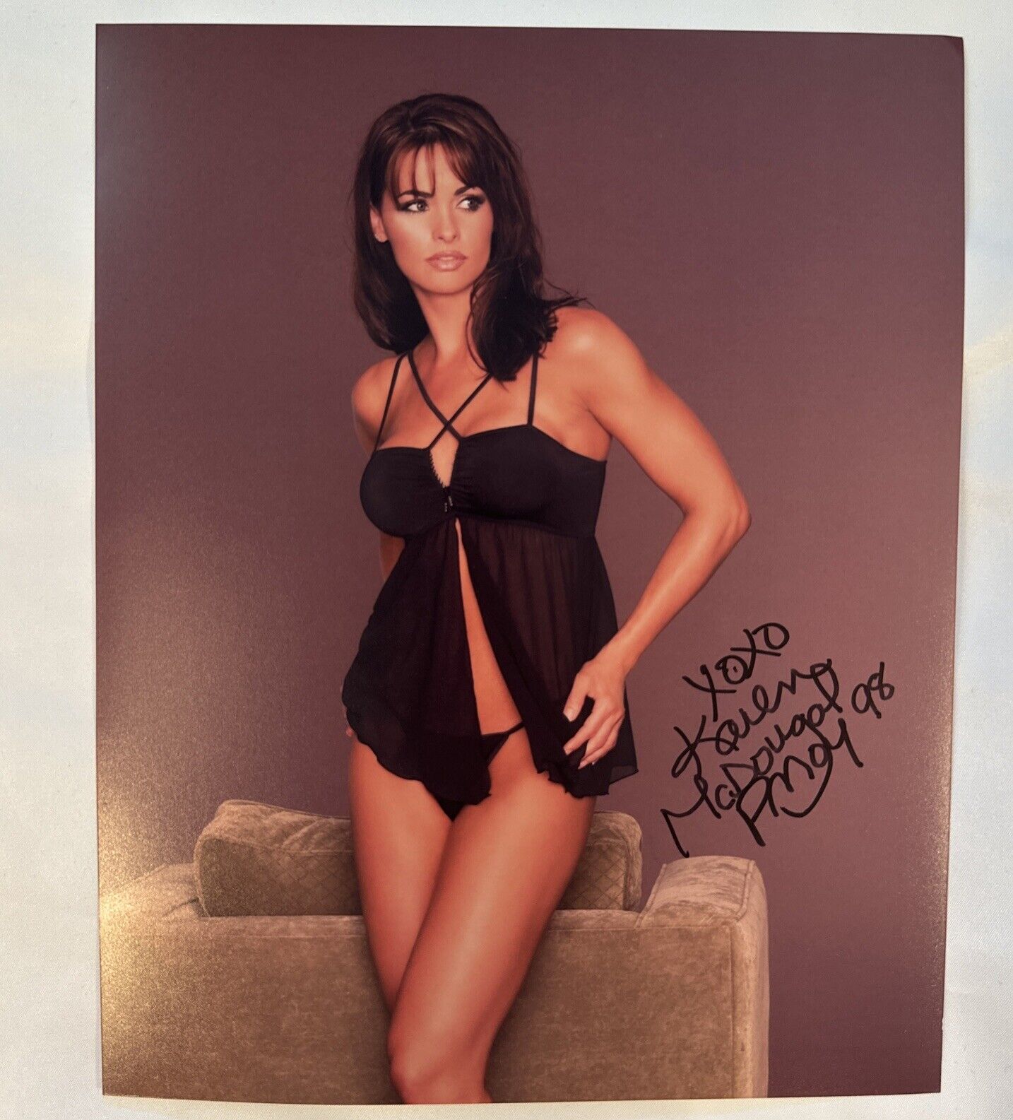 Vintage Playboy Model Karen McDougal PMOY 1998 8x10 Signed COA