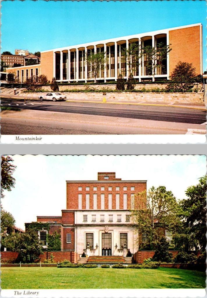 2~4X6 Postcards WV Morgantown UNIVERSITY OF WEST VIRGINIA Student Union~Library