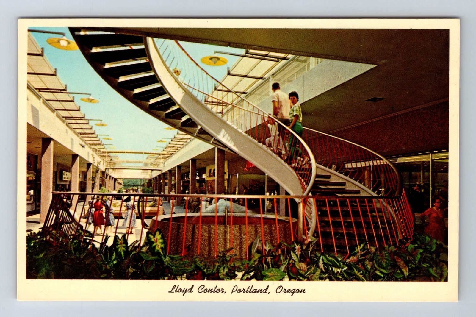 Portland OR-Oregon, The Mall & Many Shops Of The Lloyd Center Vintage Postcard