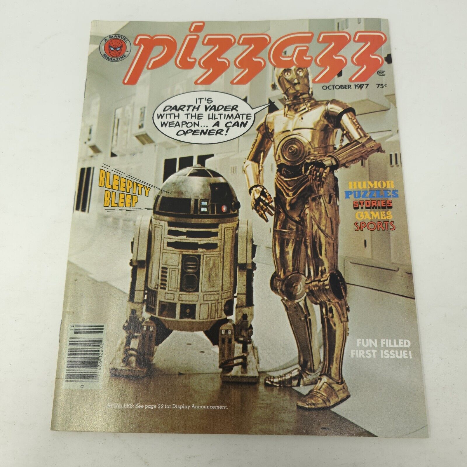 Premiere Edition Of Marvel’s Pizzazz Magazine #1, Star Wars October 1977 VG+