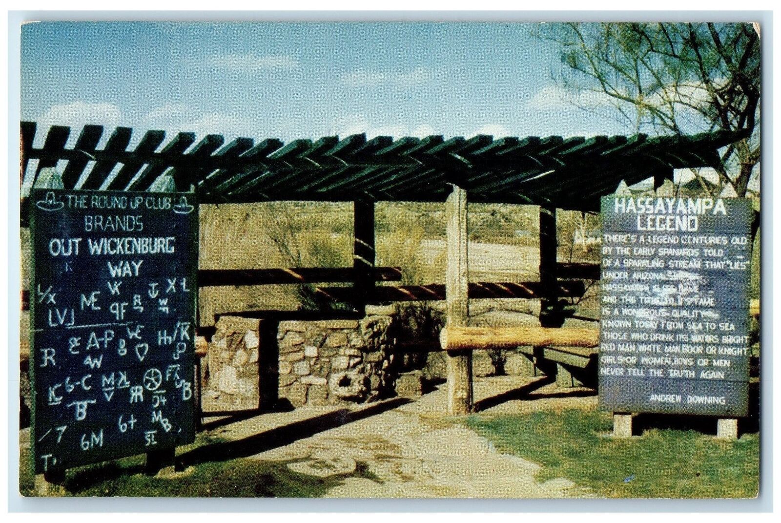 c1950 Hassayampa River Well Banks Shade Wickenburg Arizona AZ Unposted Postcard