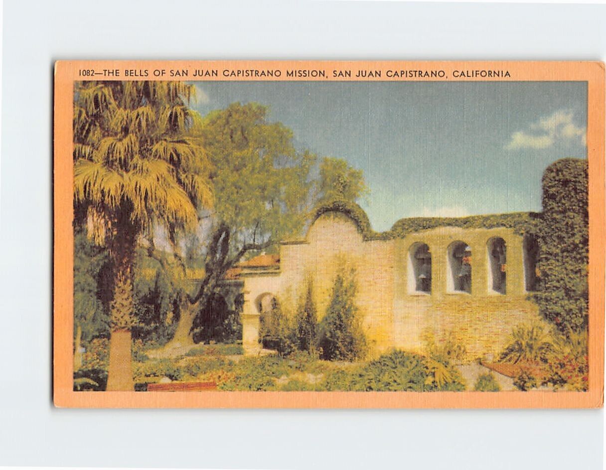 Postcard The Bells of San Juan Capistrano Mission California USA