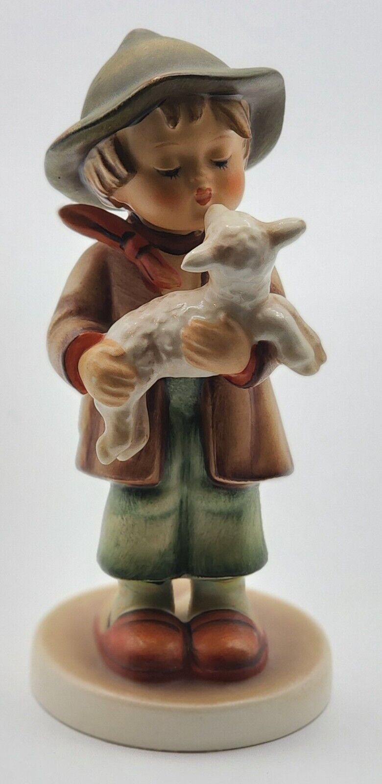 VTG M I Hummel Goebel The Lost Sheep 68 5.5 in Tall Boy holding a small sheep
