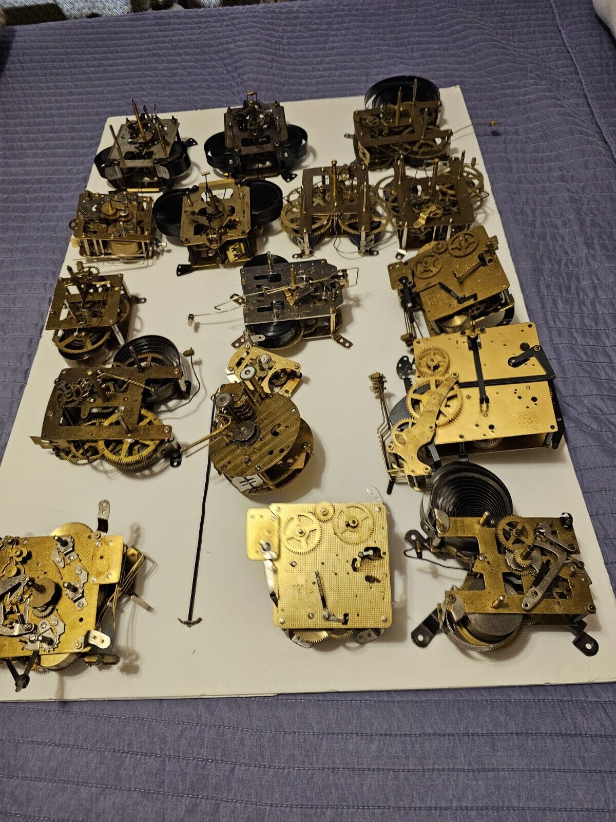 Clock Movements Misc. 17 Pieces West Germany, Japan, Korea Not All Tested 