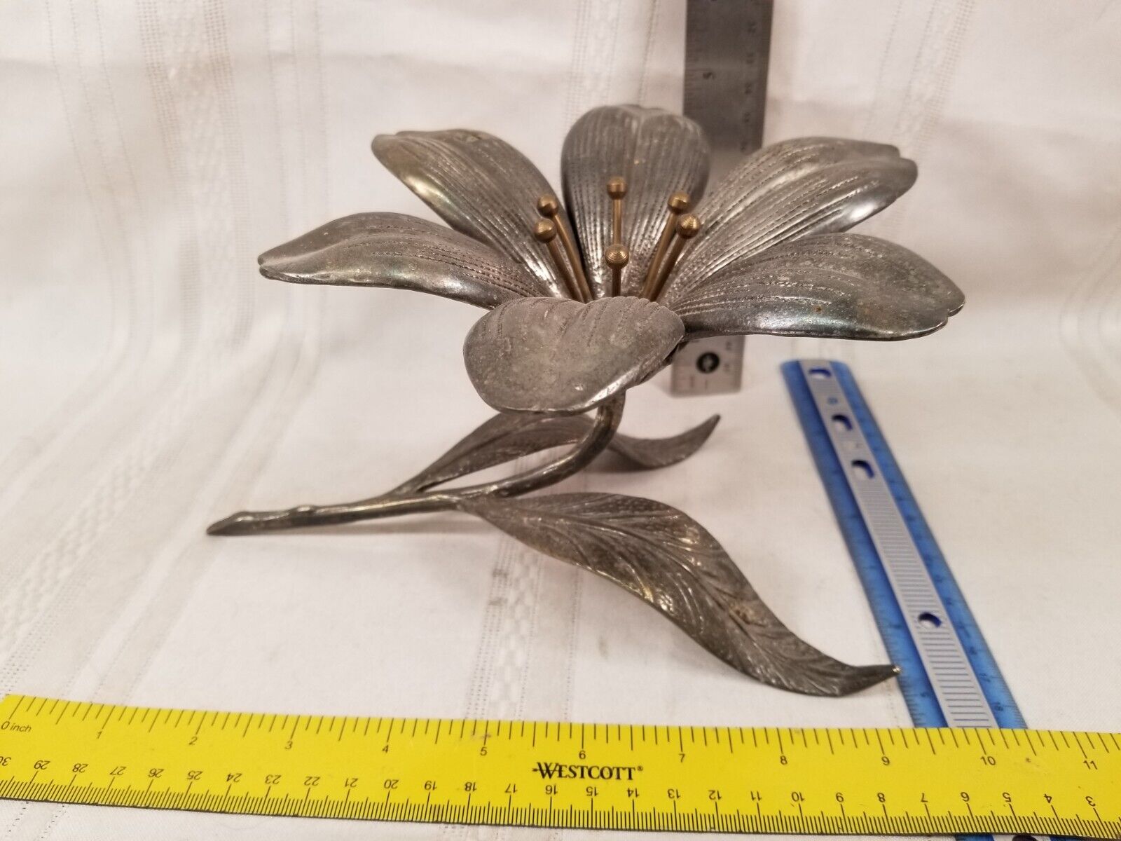 Brass Hollywood Regency Lotus Flower Ashtray with Removable Petals VERY UNIQUE