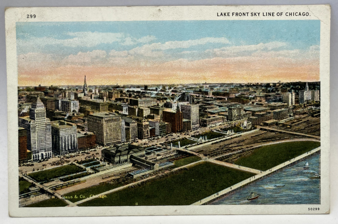 Lake Front Sky Line of Chicago, Illinois IL Vintage Postcard
