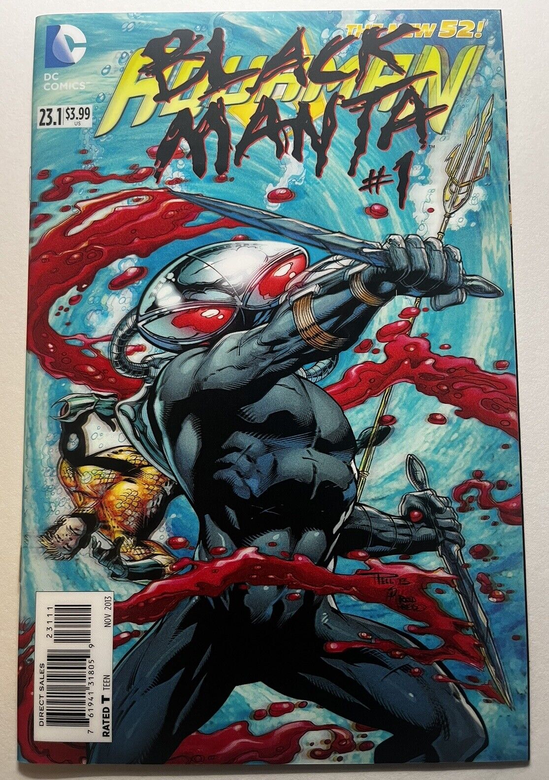 Aquaman 23.1 Black Manta #1 3D Cover DC Villains Month New 52