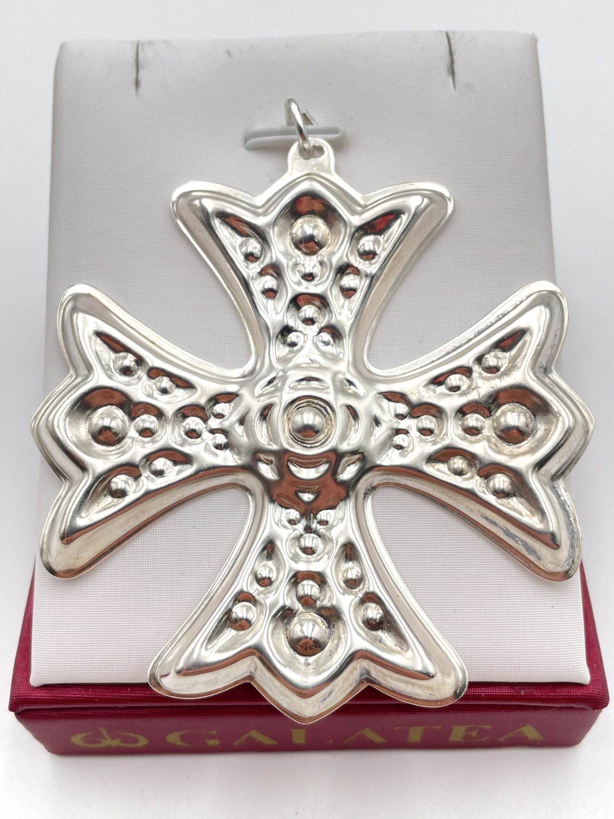 STERLING SILVER 925 REED & BARTON 1975 CHRISTMAS CROSS ORNAMENT 20.1g