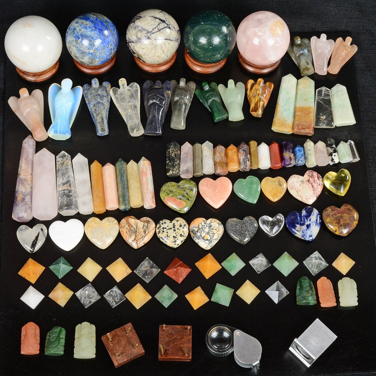 100+ Pcs Natural Crystal Reiki/Healing Genuine Gemstones Mineral Specimen Kit