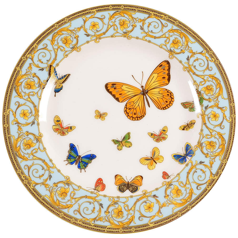 Grace's Teaware Blue Butterfly Salad Dessert Plate 10584181
