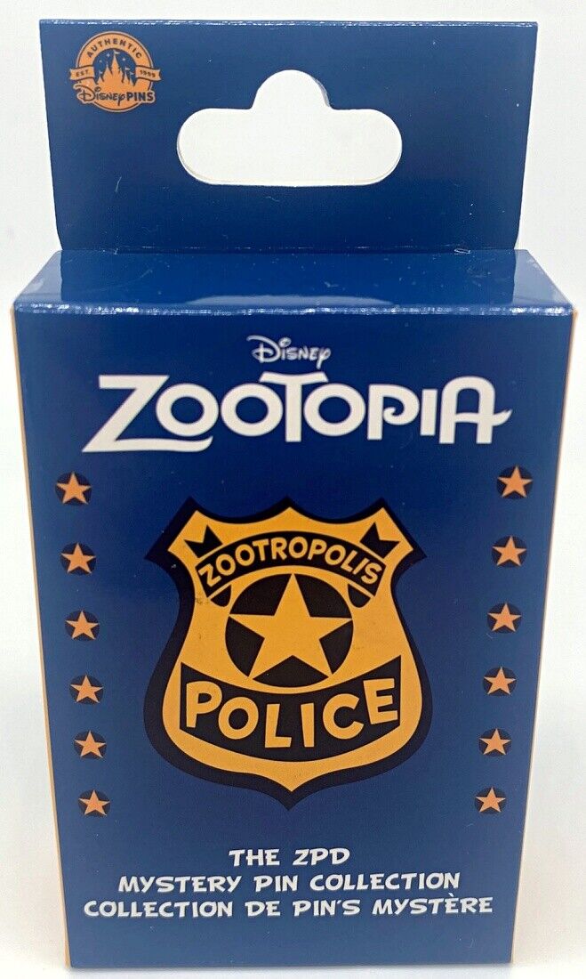 Disney Zootopia Police ZPD Mystery Pin Collection Box 2 Pins - New and Unopened