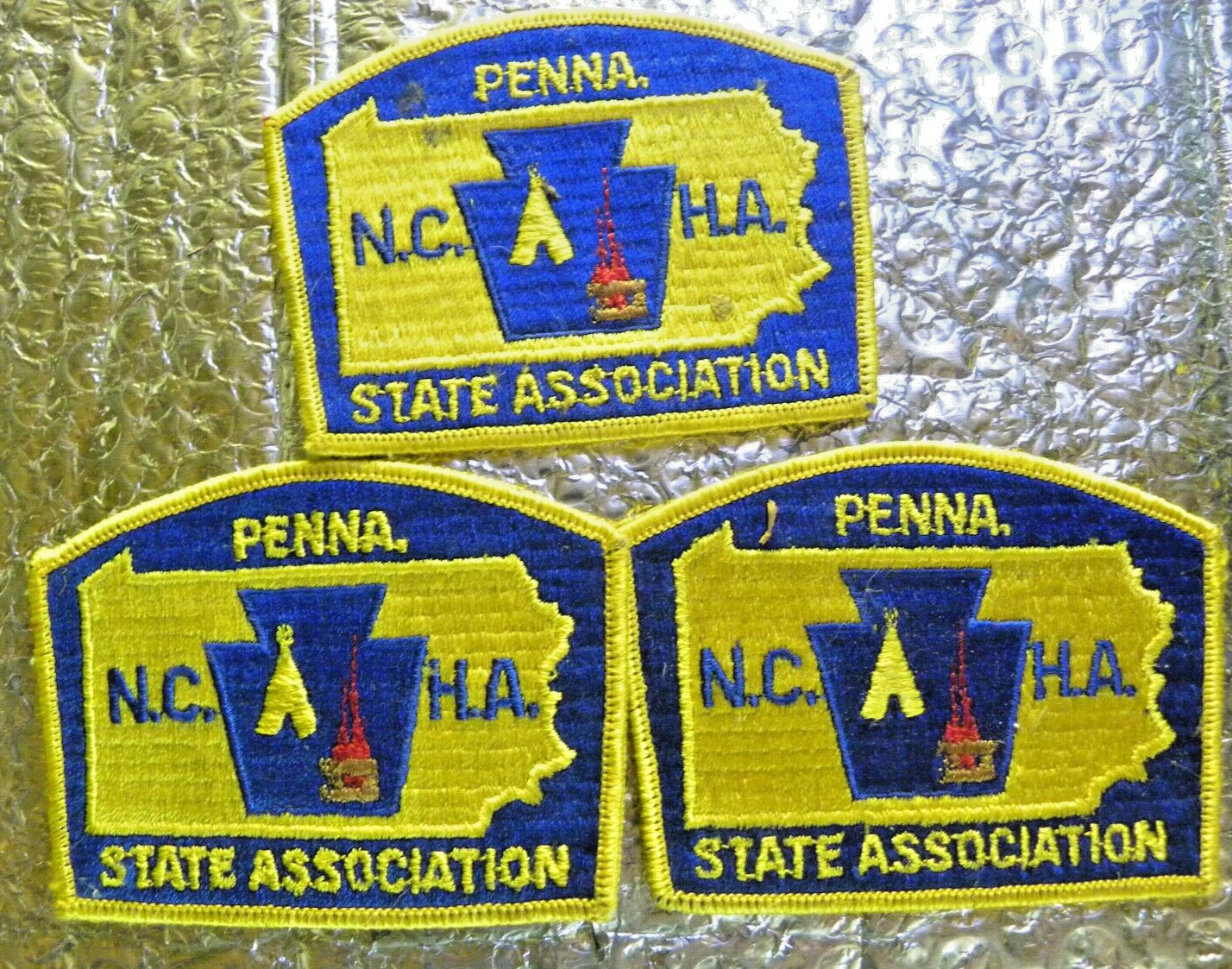 Lot of 3 Vintage Retired Patches Penna N.C H.A State Association 