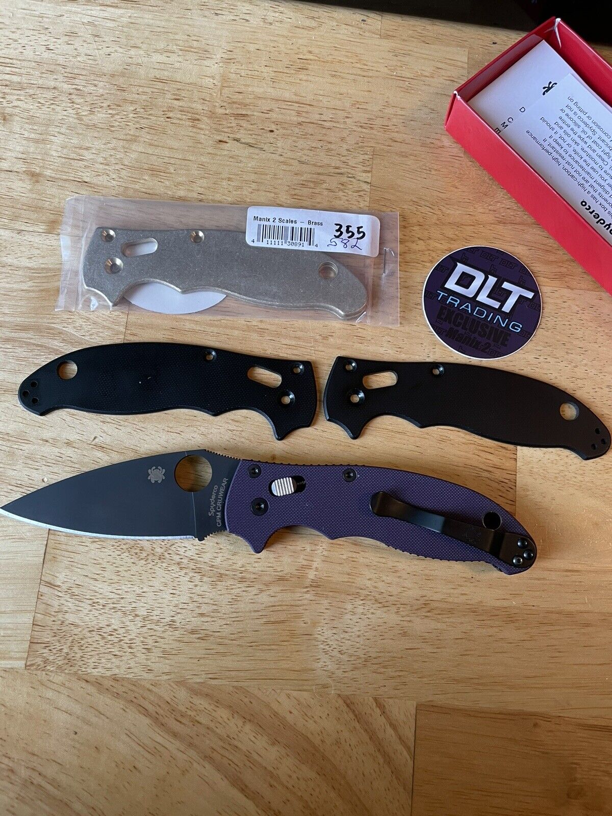 spyderco manix 2 cruwear DLT TRADING exclusive With Brass Scales And Smooth G10