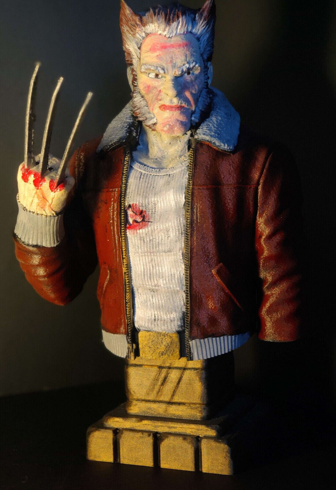 Wolverine Old Man Logan Fan Art Bust - 10in Marvel Inspired Statue Handpainted