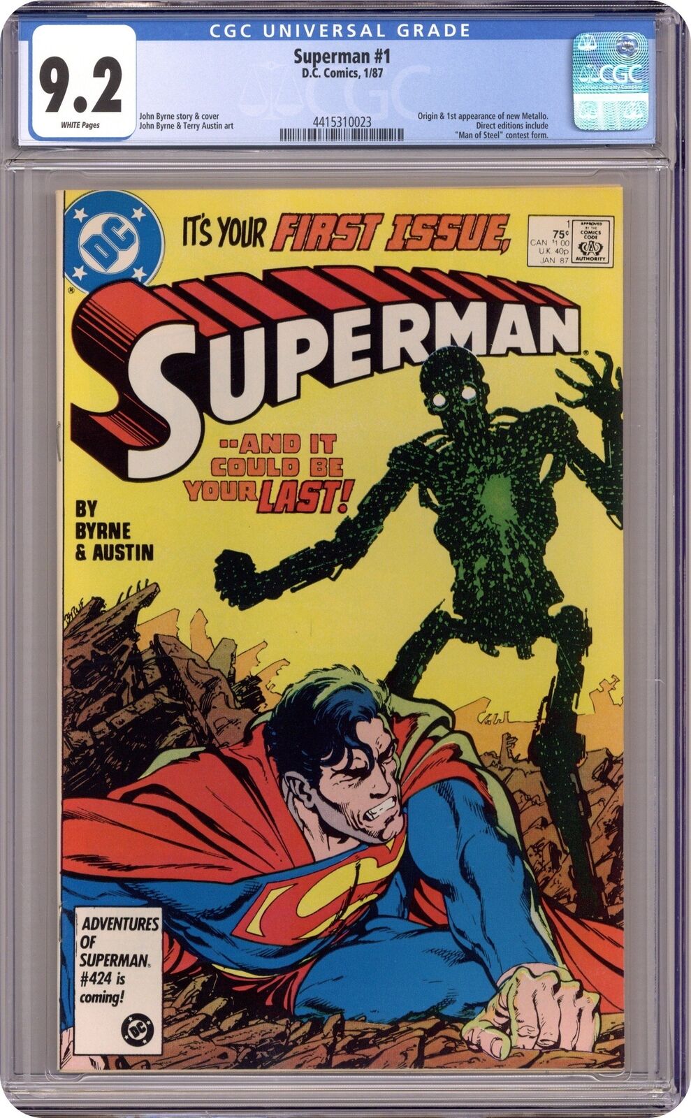 Superman #1 CGC 9.2 1987 4415310023