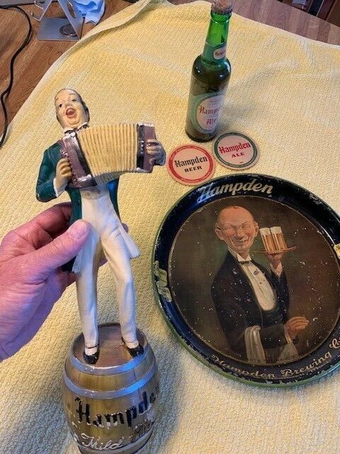 Hampden Beer 1940s Chalkware Statue - Coasters - Serving Tray - Rare Collectable