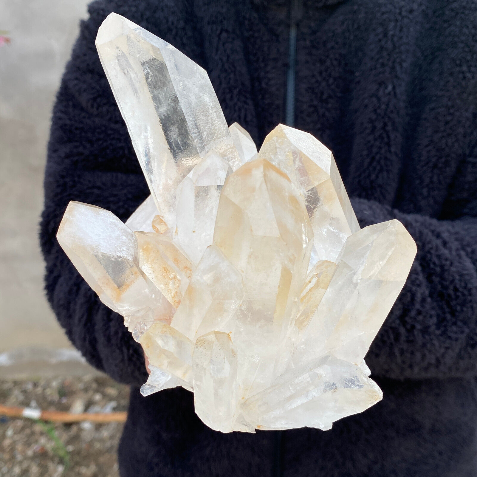 1.95lb Large Natural Clear White Quartz Crystal Cluster Rough Healing Specimen