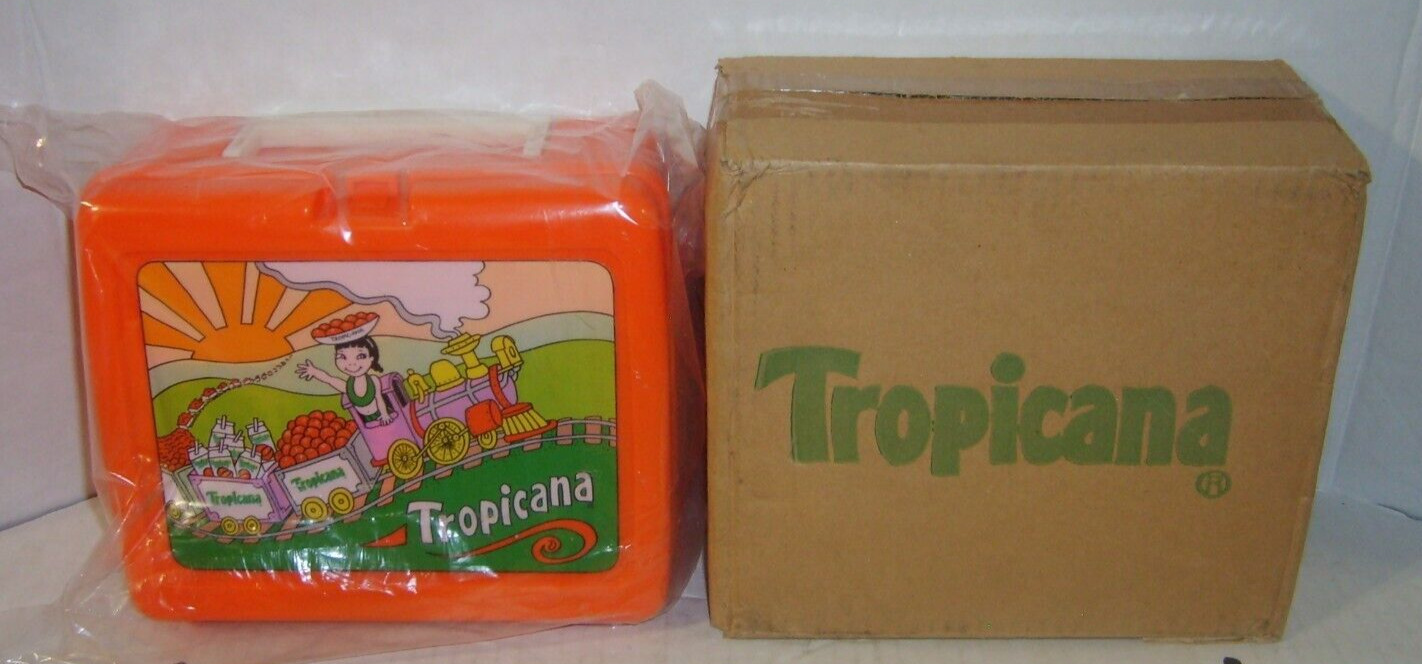 Vintage Tropicana Advertising Premium Plastic Lunch Box with Thermos BRAND NEW