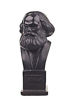 German Philosopher Socialist Karl Marx Stone Bust Statue Sculpture 4.8 Black