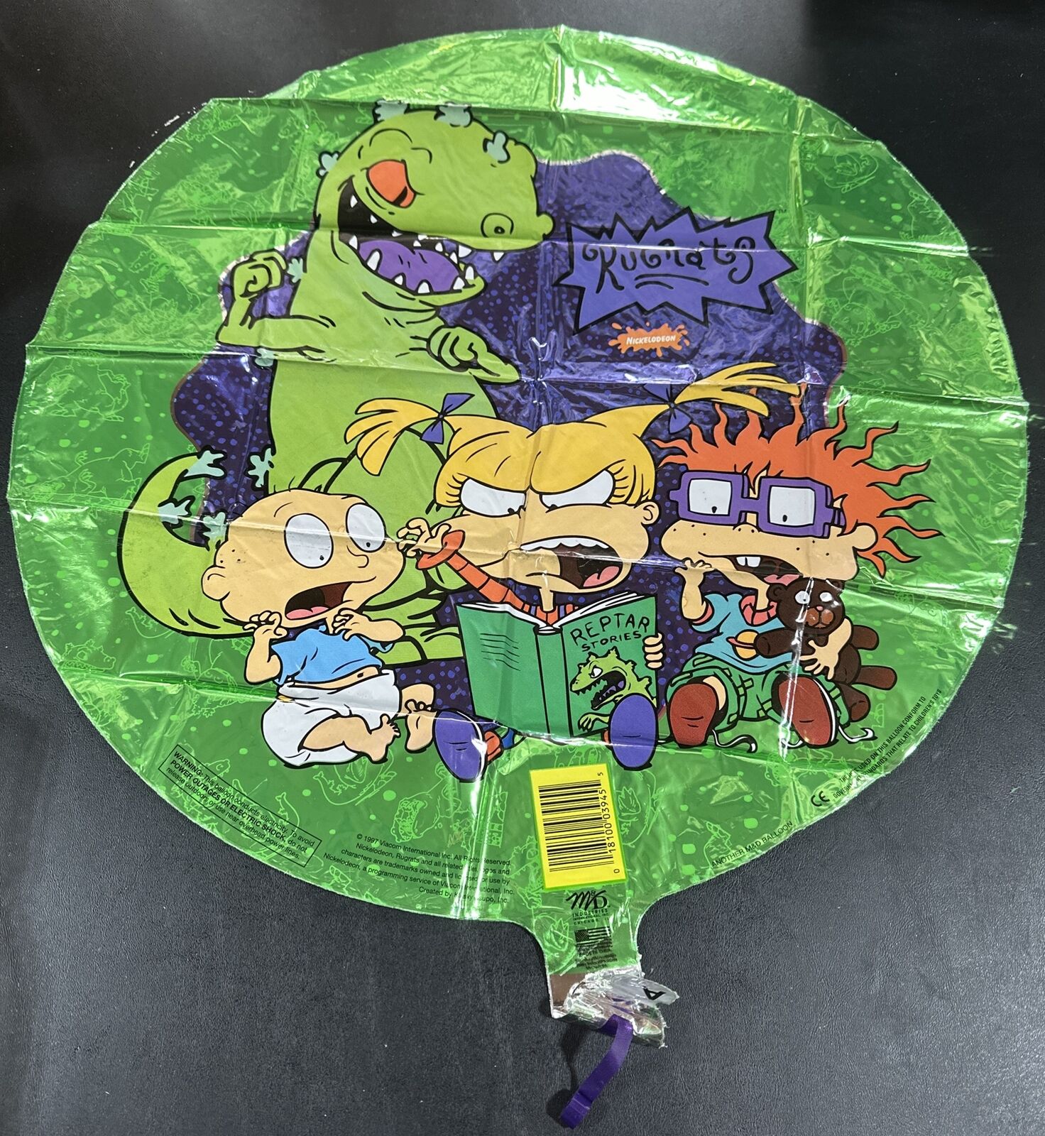 NOS Vintage 1997 Nickelodeon Rugrats Cartoon Reptar Mylar Party Balloon - NEW