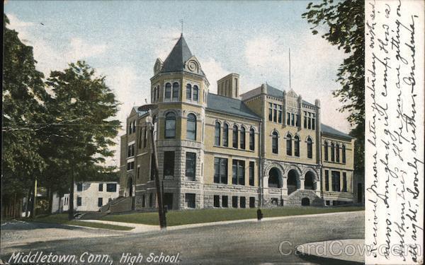 1905 Middletown,CT High School Leighton Middlesex County Connecticut Postcard