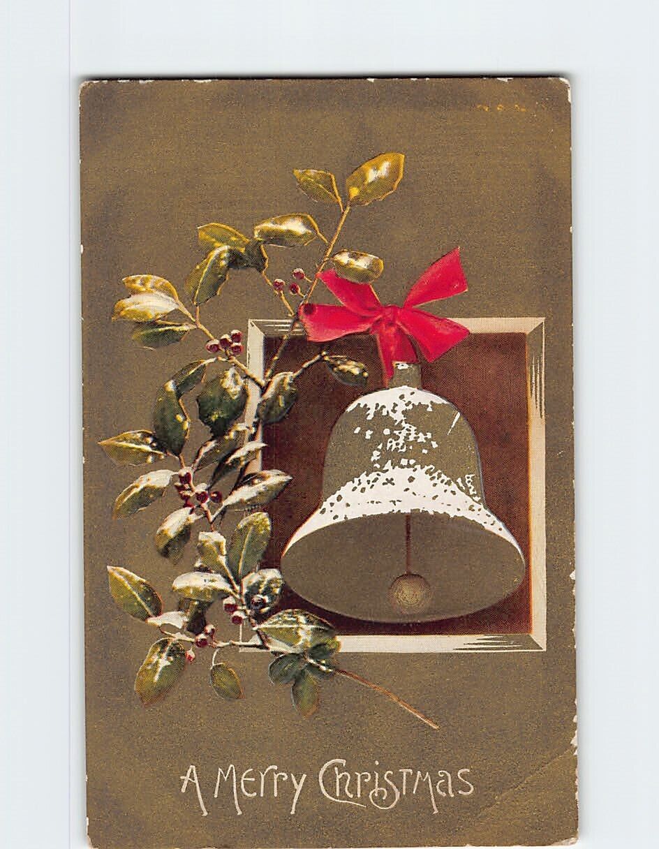 Postcard A Merry Christmas Embossed Card