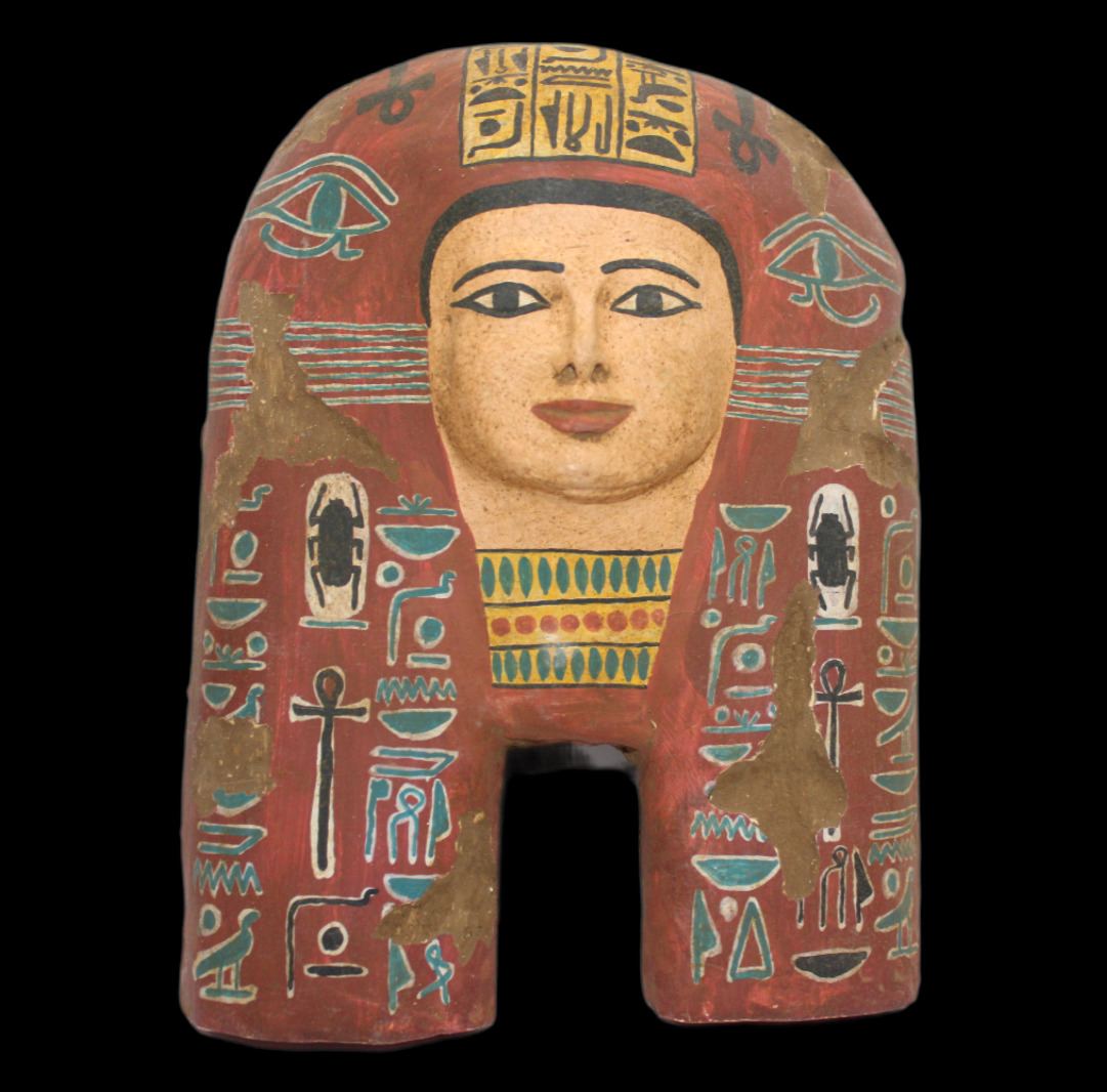 AMAZING MUMMY TOMB Mask Carved Wood Egyptian Rare Ancient Egyptian antique Mask