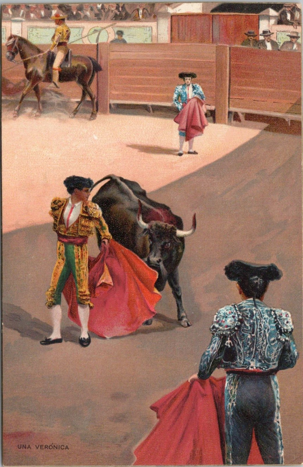 Lithograph Spain / Mexico Bull Fighting \