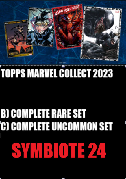 ⭐TOPPS MARVEL COLLECT SYMBIOTE COLLECTION 24 COMPLETE RARE/ UC SETS⭐