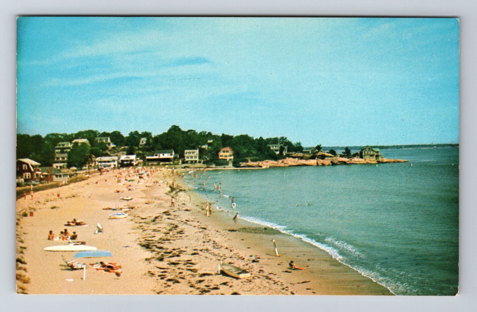South Lyme CT-Connecticut Point O\'Woods Swimming Beach Vintage Souvenir Postcard