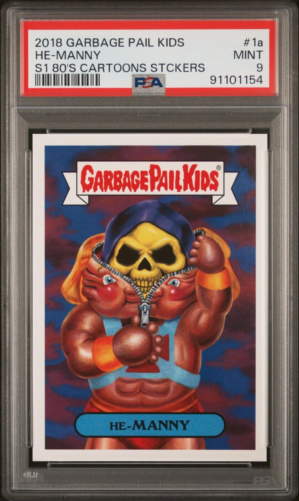 2018 Topps Garbage Pail Kids We Hate the 80s Cartoons HE MANNY Man 1a PSA 9 MOTU