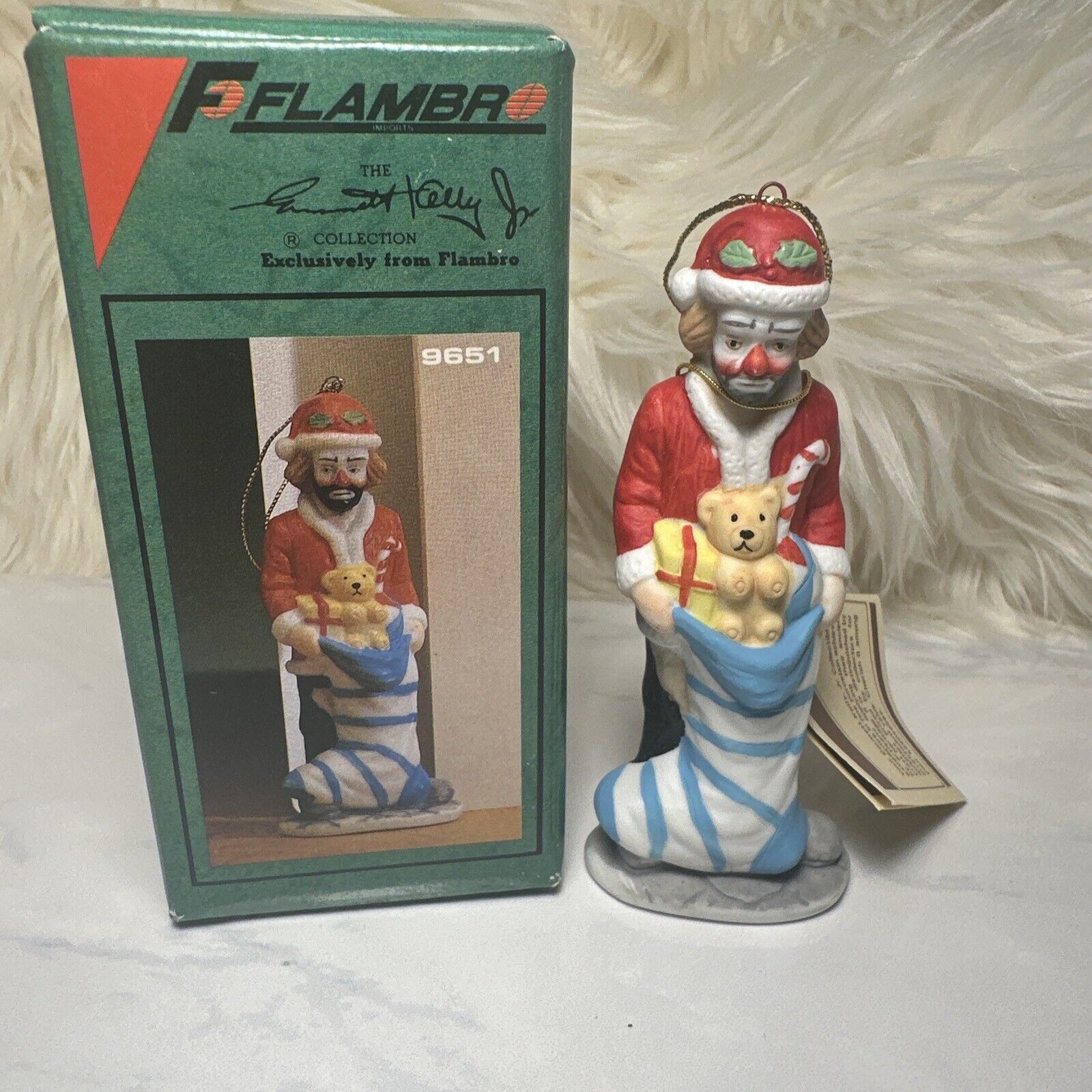 1988 Flambro The Emmett Kelly Jr Signature Collection Porcelain Christmas 9651