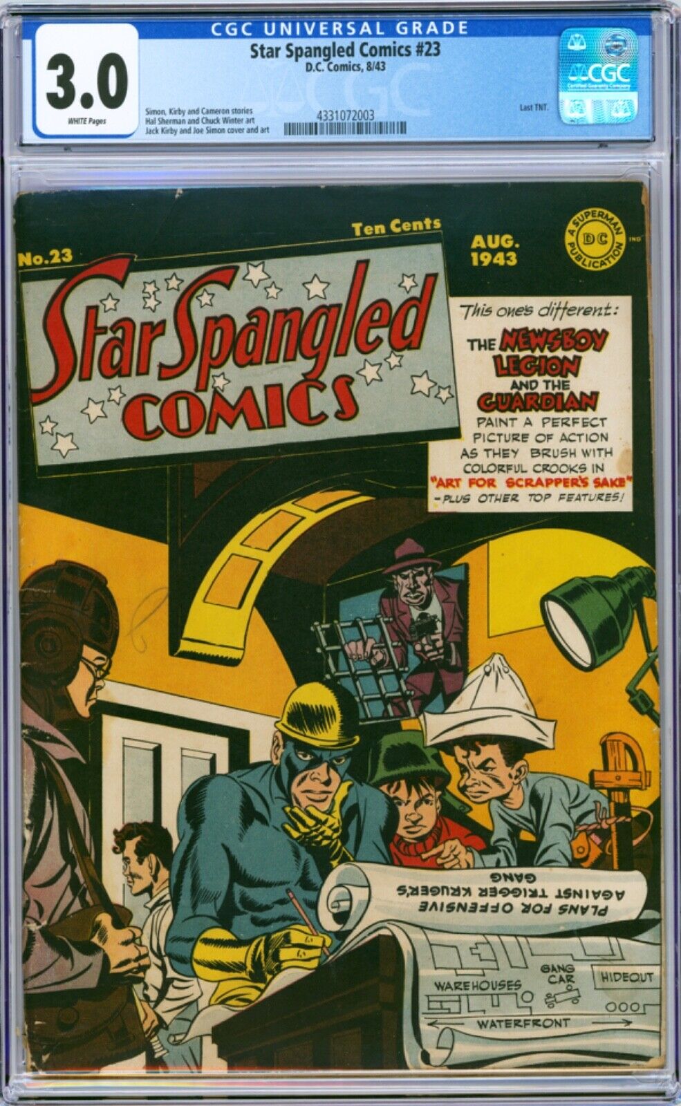 Star Spangled Comics #23 D.C. Comics 1943 CGC 3.0 Good/Very Good