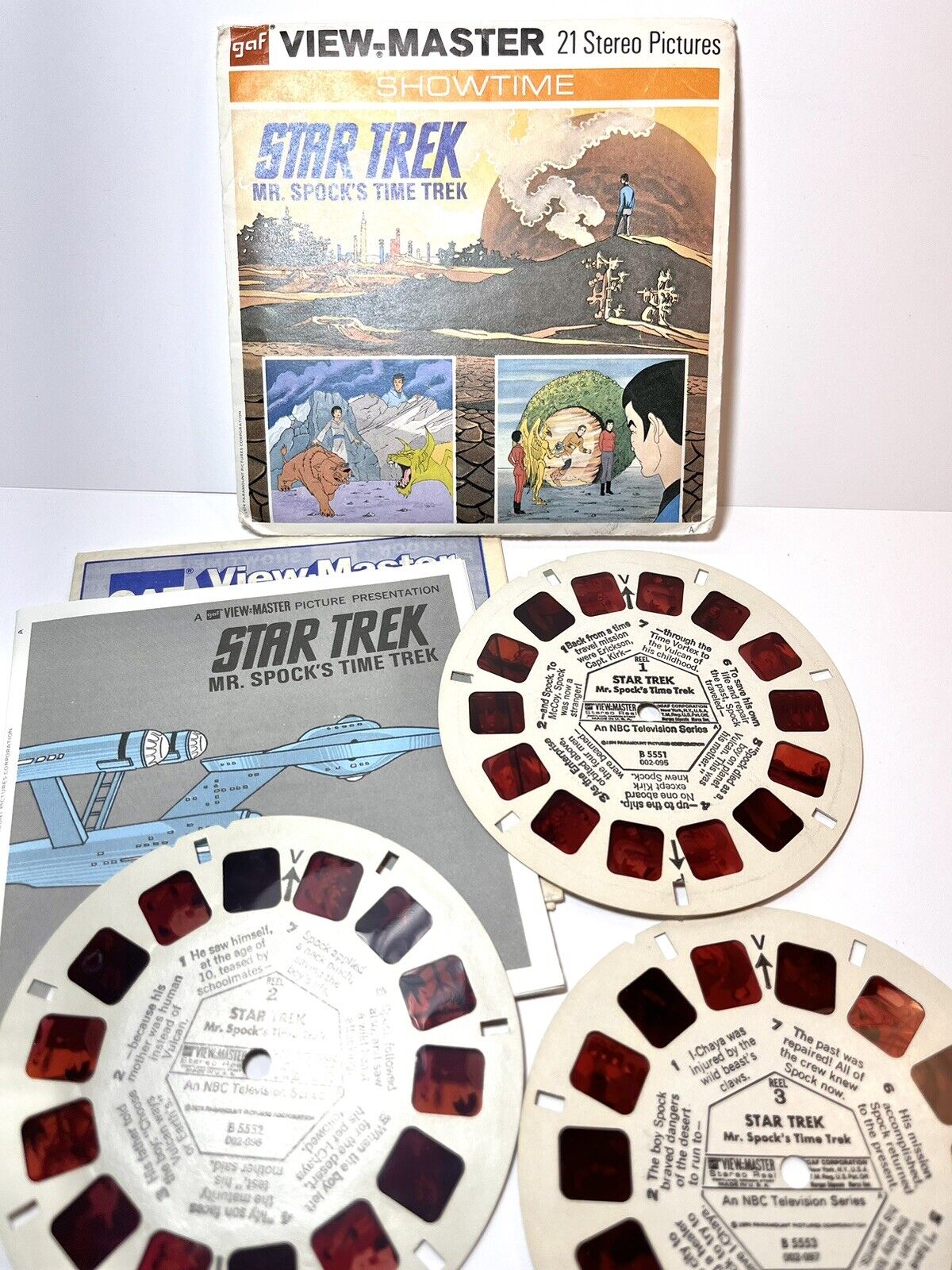 View-Master 1974 STAR TREK Mr. Spock\'s Time Trek B555 3 Reel Set Booklet Vintage
