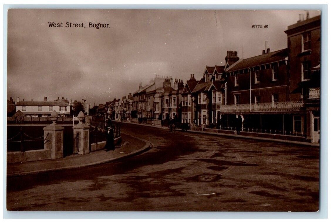 c1920\'s West Street Residence View Bognor Regis Sussex England RPPC Postcard